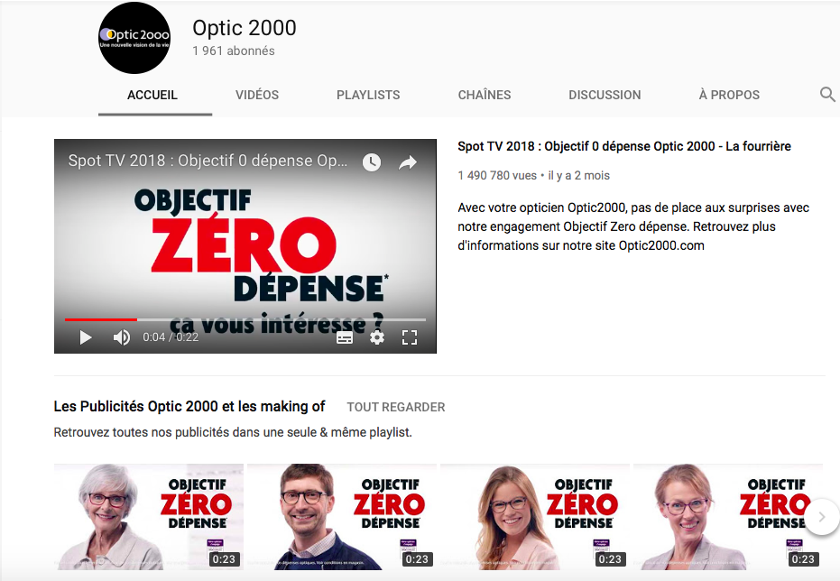 chaine youtube optique