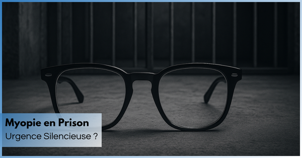 lunettes posées sur le sol devant les barreaux d’une cellule de prison